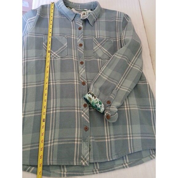 Pladra Plaid Flannel Shirt Womens 2XL Button Front Long Sleeve Blue Outdoorsy - Picture 9 of 16